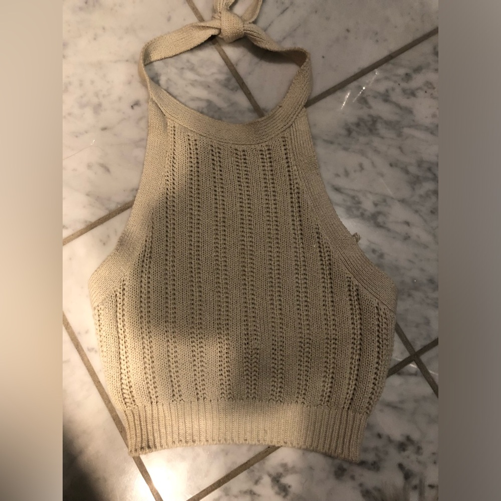Billabong Crochet Vintage Y2K halter top size large juniors fit a medium better